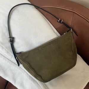 Madewell The Keeper Olive Suede Shoulder Bag